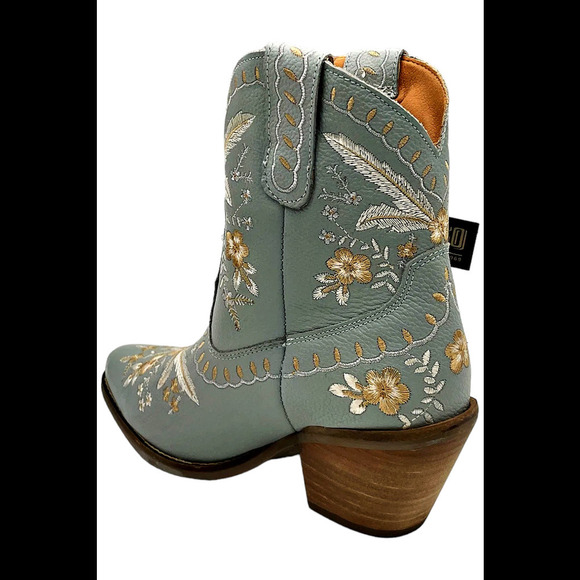 Dingo Women's Primrose Leather Bootie Blue - Medium - Picture 3 of 3